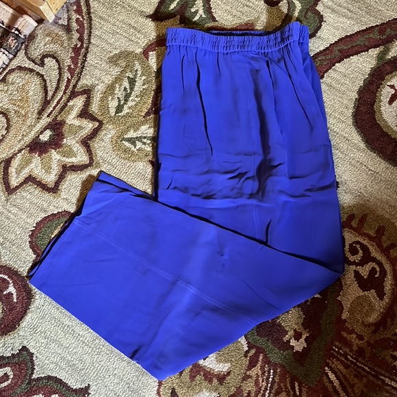 JONES NEW YORK Size 22W 100% Silk Cornflower Blue  Pull-On Pant Loose $155 NEW - Picture 10 of 15